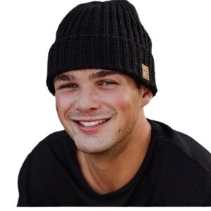 Panache Mens black knit beanie (3)